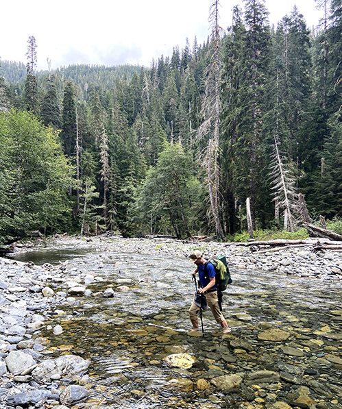 Person in small river